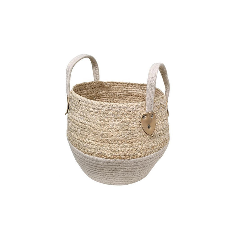 Hand‑Woven Straw Storage Basket – Natural Texture, Clean Aesthetic