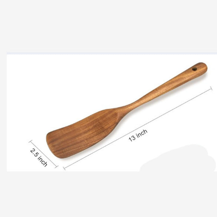 Solid Teak Wood Utensil Set – Eco-Friendly & Plastic-Free