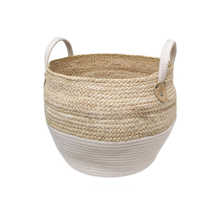Hand‑Woven Straw Storage Basket – Natural Texture, Clean Aesthetic