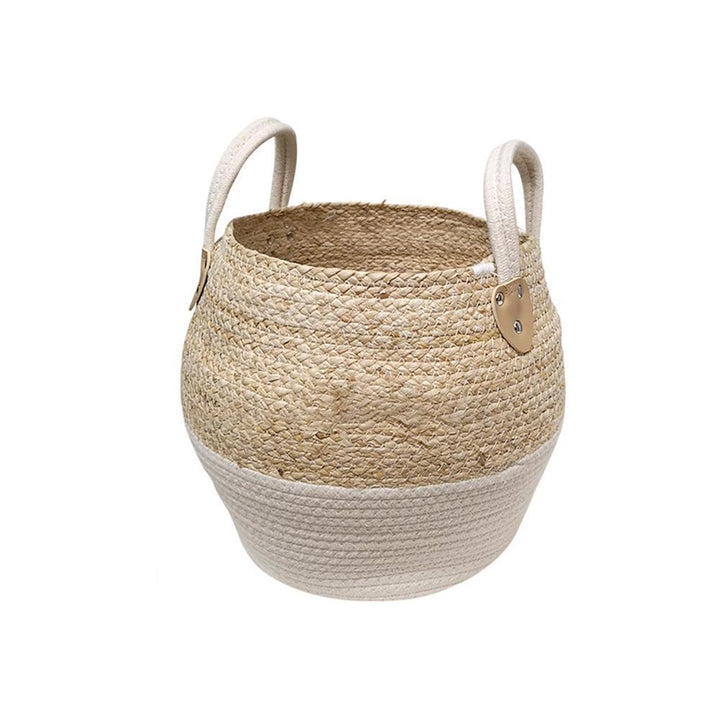 Hand‑Woven Straw Storage Basket – Natural Texture, Clean Aesthetic