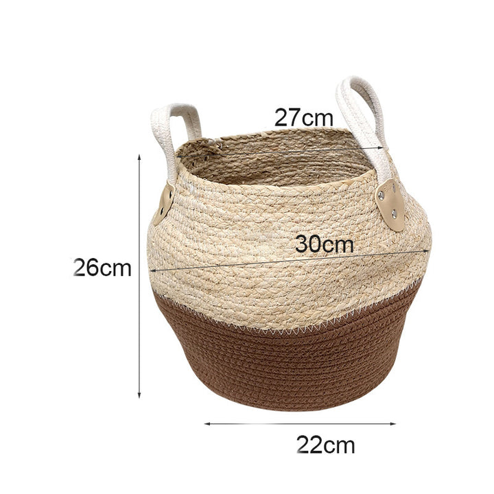 Hand‑Woven Straw Storage Basket – Natural Texture, Clean Aesthetic