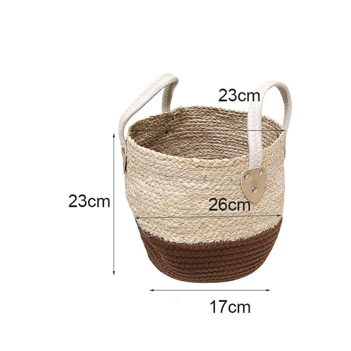 Hand‑Woven Straw Storage Basket – Natural Texture, Clean Aesthetic