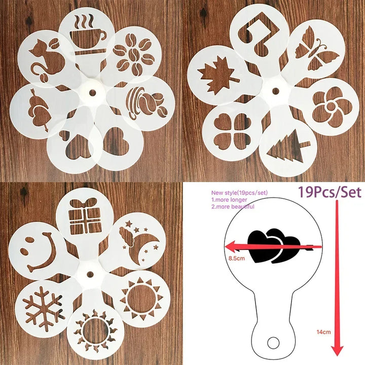 Cocoa Shaker & Stencil Set – Barista Finish at Home