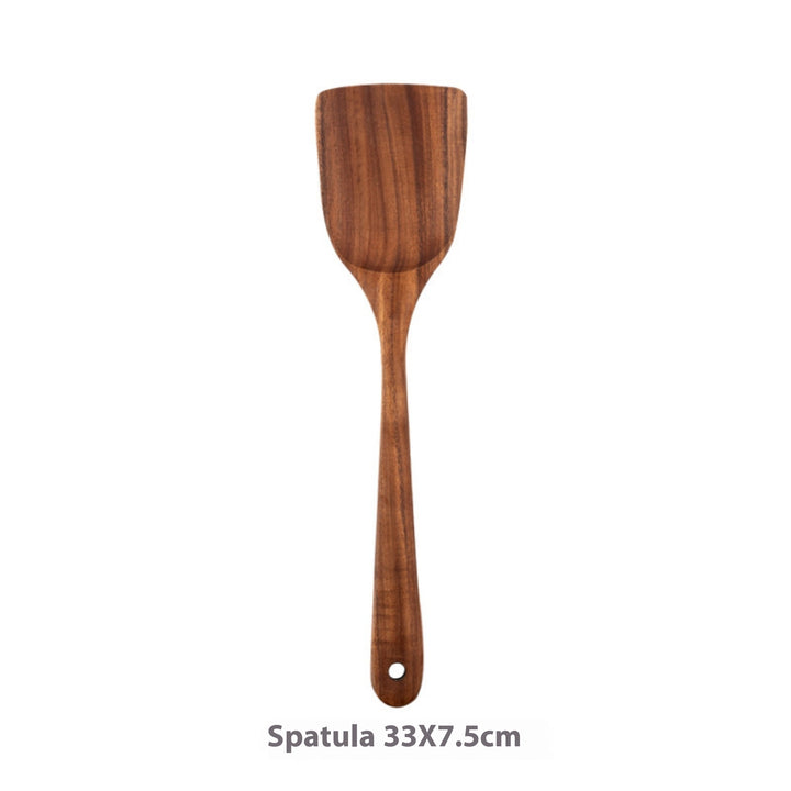 Solid Teak Wood Utensil Set – Eco-Friendly & Plastic-Free