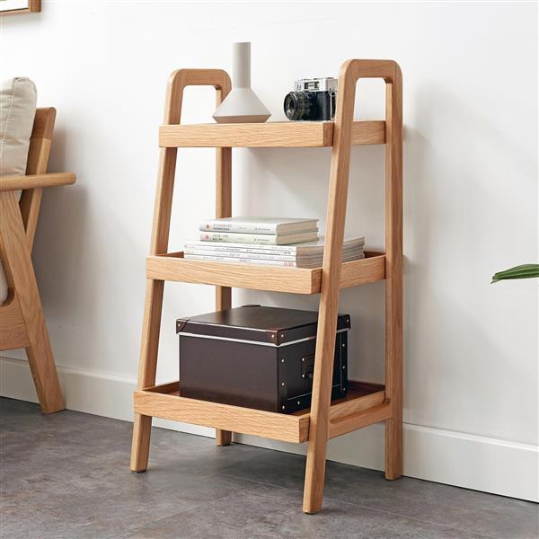 Solid Oak Wood Ladder Shelf