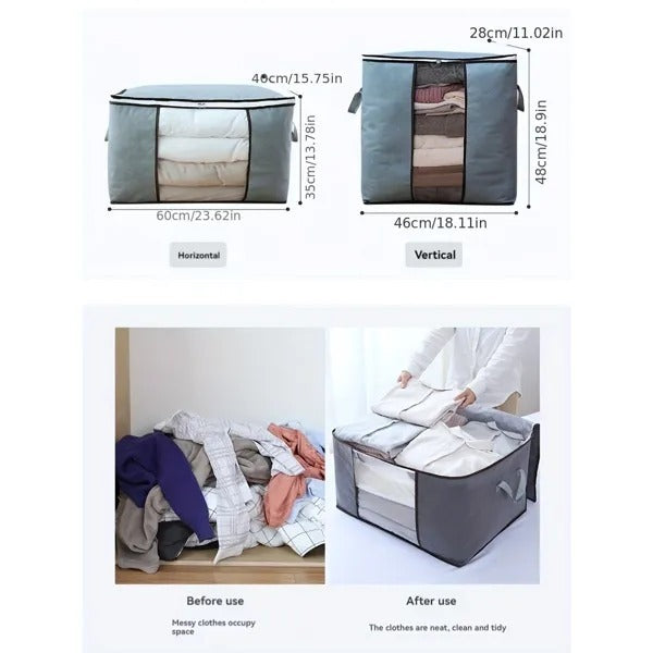 2-Pack Large Storage Bags With  Reinforced Handles