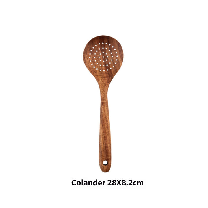 Solid Teak Wood Utensil Set – Eco-Friendly & Plastic-Free