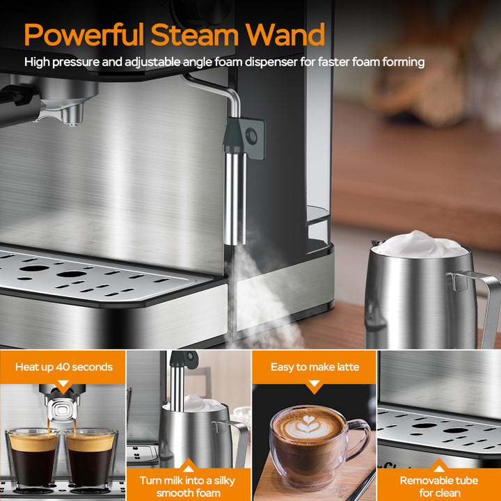 20 Bar Professional Espresso Machine With Milk Frother