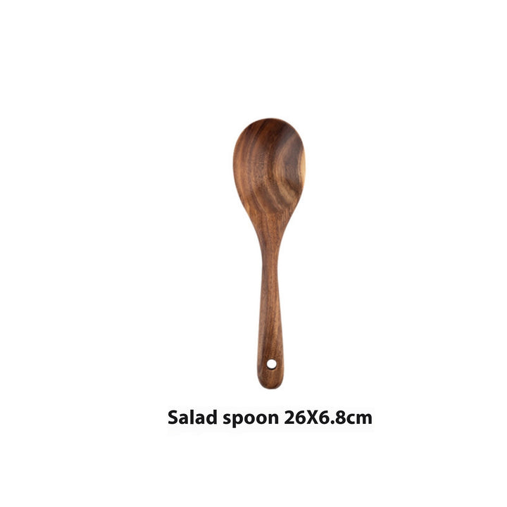 Solid Teak Wood Utensil Set – Eco-Friendly & Plastic-Free